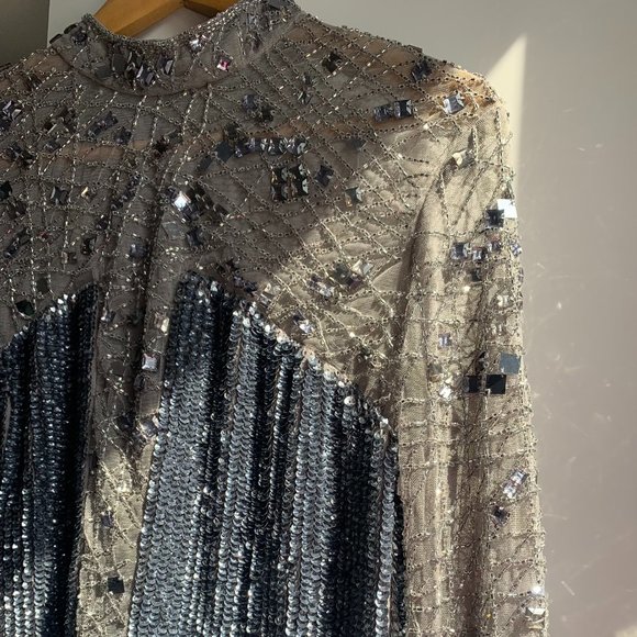asos sequin silver dress - Picture 3 of 10